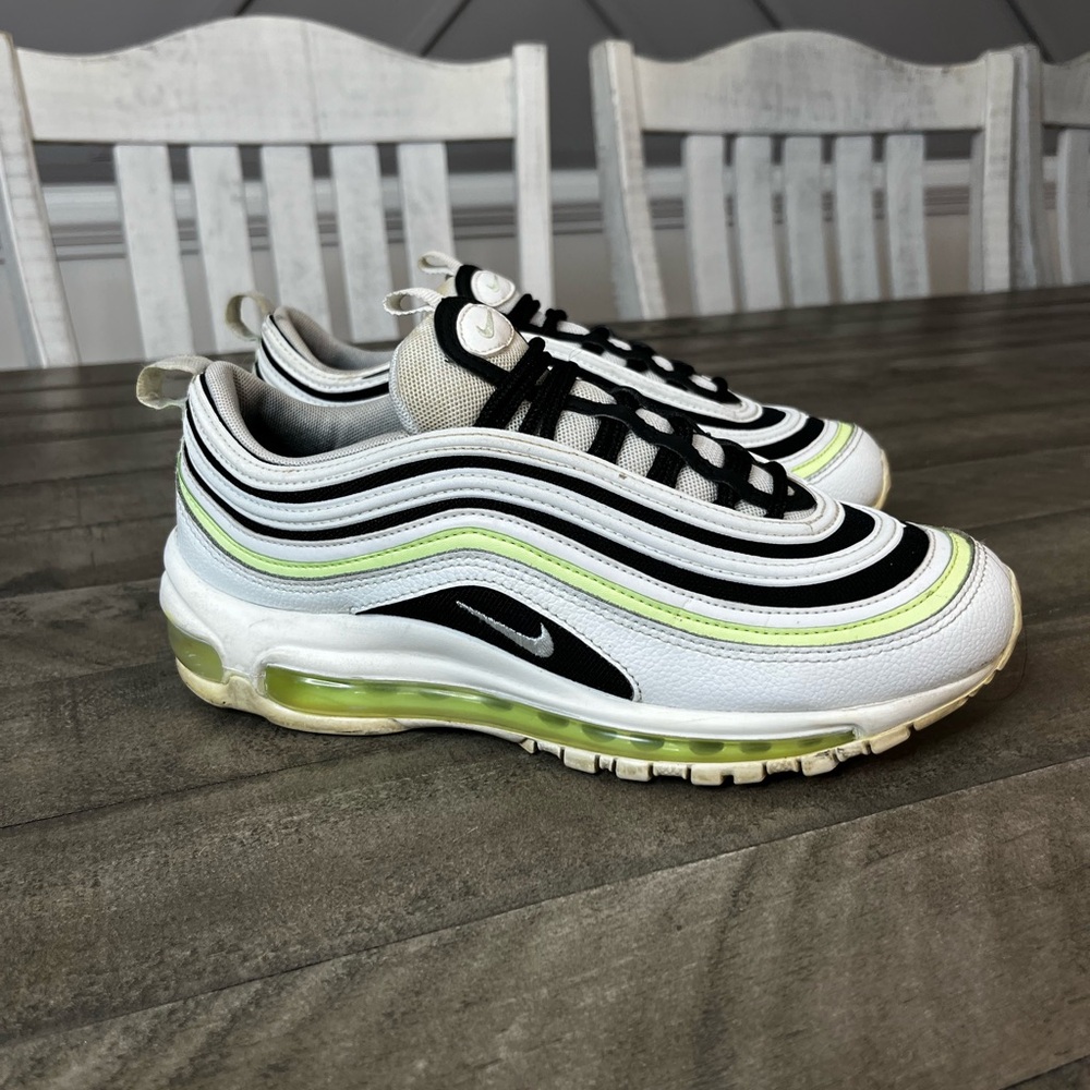 Nike Air Max 97 Summit White BlackVolt Neon Women's Sz 8 - Picture 2 of 5